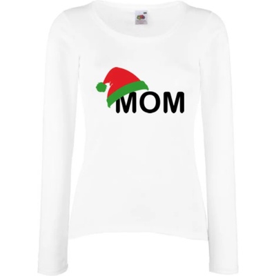 Дамска черна или бяла тениска с дълъг ръкав Christmas Hat