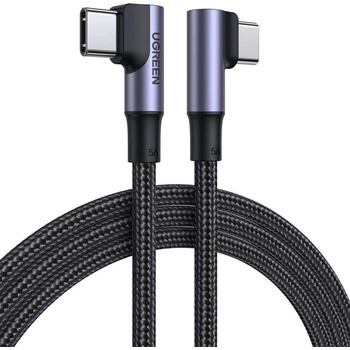 UGREEN Angled USB-C to USB-C Data Cable - USB-C към USB-C кабел за устройства с USB-C порт (150 см) (черен)