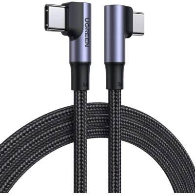 UGREEN Angled USB-C to USB-C Data Cable - USB-C към USB-C кабел за устройства с USB-C порт (150 см) (черен)