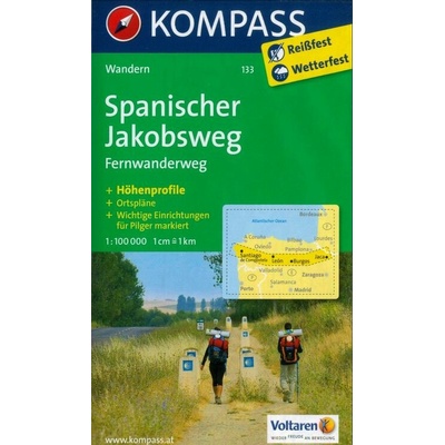 Kompass 133 Spanischer Jakobsweg 1:100 000 turistická mapa