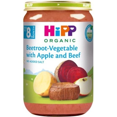 HiPP Био Пюре HiPP Телешко с цвекло, зеленчуци и ябълка 220 гр. - 8+ месеца