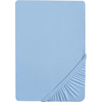 Biberna Napínacia plachta bavlnený jemný žersej ľadová modrá 90-100x200x22