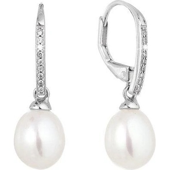 Evolution Group strieborné náušnice s pravými perlami 21040.1