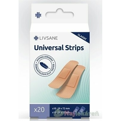 LIVSANE Klasik univerzální náplasti 2 velikosti 20 ks