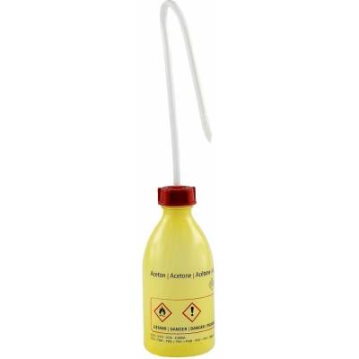 Vytlačovací láhev LDPE 250 ml s potiskem ACETON - žlutá, závit GL25