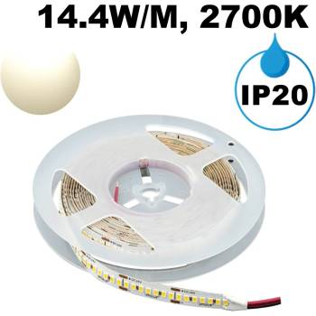 UltraLux ПРОФЕСИОНАЛНА led ЛЕНТА 14.4w/m, 2700k, 24v dc, 140 leds/m, smd2835 (pn28140w)