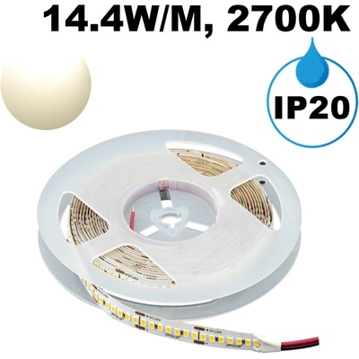 UltraLux ПРОФЕСИОНАЛНА led ЛЕНТА 14.4w/m, 2700k, 24v dc, 140 leds/m, smd2835 (pn28140w)