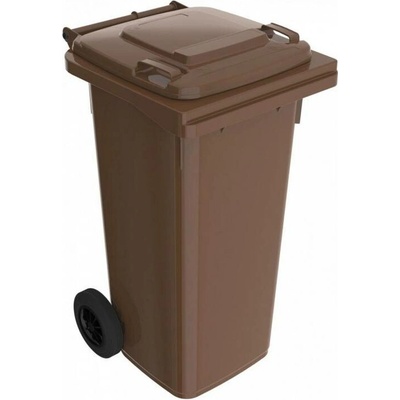 HTI Plastová popelnice 120 l, hnědá