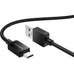 BOROFONE Кабел за данни / зареждане - Borofone (BX120 Placer Series) - USB към Micro-USB, алуминиев корпус, оплетка Nylon, 2.4A, 1m - Черен