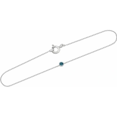 Eppi Platinový minimalistický náramok s modrým diamantom Lepio BR41335