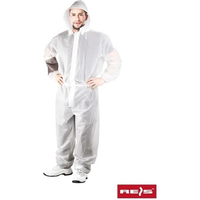 REIS Ochranná kombinéza vodeodolná Biela