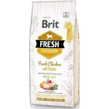 Brit Fresh Chicken with Potato Adult Great Life за пораснали кучета от всички породи, с прясно пилешко месо и картофи 12 кг