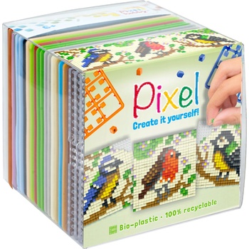 Pixelhobby Комплект от 3 мозайки с пиксели Classic, Pixelhobby, Куб - Малки птички (29040-SmallBirds)