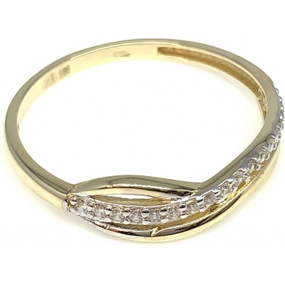 Diante Zlatý prsten s bílým kamenem 59632044