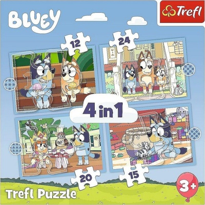 TREFL Bluey a její svět 4v1 12,15,20,24 dielov