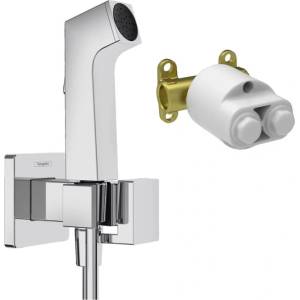 Hansgrohe Комплект хигиеничен душ с вграден корпус Hansgrohe Bidette E EcoSmart, 1 струя, гланциран хром (29233000+29235180)