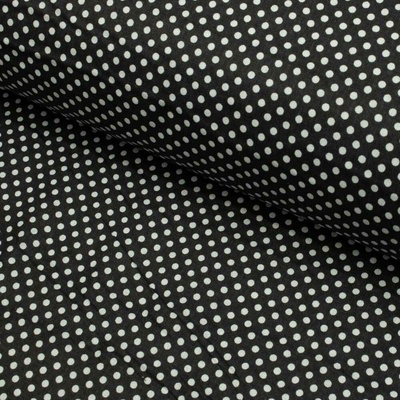 Bavlna vzorovaná - Bílé tečky (3 mm) na černém