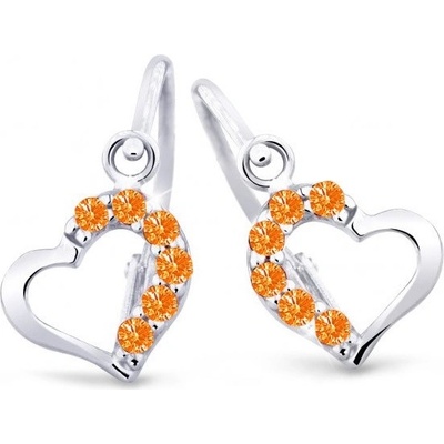 Cutie Jewellery Nežné detské náušnice z bieleho zlata C2757-10-X-2 oranžová