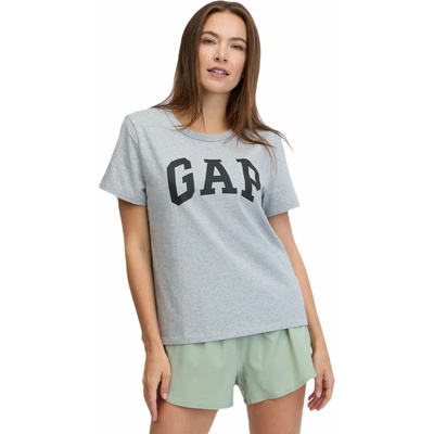 GAP Dámske tričko LOGO SLUB sivá čierna
