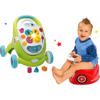 Smoby set s didaktickým kufríkom Trott Cotoons 2v1so zvukom a svetlom a nočník autíčko s volantom a klaksónom