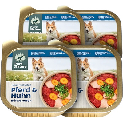 Pure Nature Dog Adult Koňské a Kuře 4 x 150 g