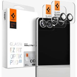 Spigen Протектор за Камерата на Samsung Z Flip 7, Spigen EZ Fit Optik Pro Glas. tR 2бр. , Черен (AGL09587)