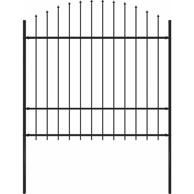 ZBXL Zahradní plot s hroty ocel (1,5–1,75) x 1,7 m černý