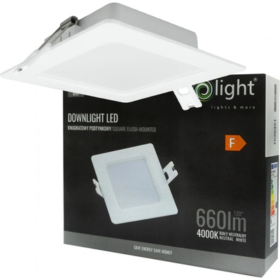 Zapustená LED stropná lampa 6W 660lm 4000K biela