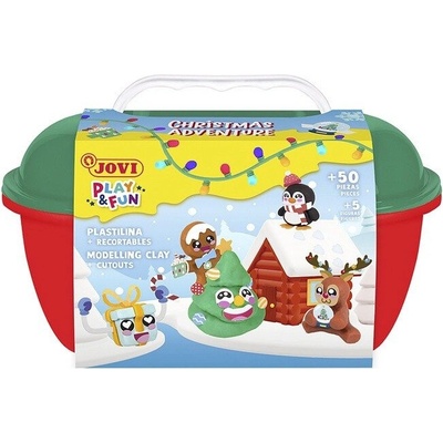 JOVI PLAY&FUN plastelína kufřík 50 ks Vánoce