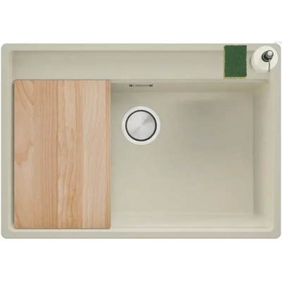 Твоят Стил Бежова кухненска мивка за вграждане под плот Берген 80 Low 760x530 мм