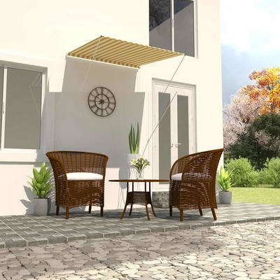 zahrada-XL Zatahovací markýza 100 x 150 cm žluto-bílá 145890