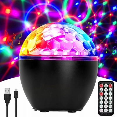 DISCO KOULE PROJEKTOR DISKOTÉKOVÝ LED REFLEKTOR RGB REPRODUKTOR – Zboží Dáma
