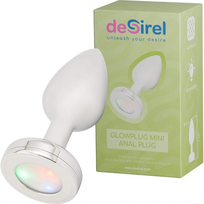 Desirel GlowPlug - светещ анален плъг - малък (сребрист)