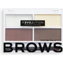 Revolution Relove Colour Cult paleta pre líčenie obočia Dark 3,2 g