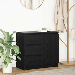 vidaXL Бюфет с чекмеджета, черен дъб, 71x35x65 см, инженерно дърво (861572)