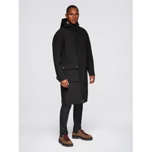 Ombre Clothing Мъжко палто паркa с флийс подплата и регулиране в талията - черно V2 OM-JAPJ-0314 Ombre Clothing Ombre Clothing | Cheren | МЪЖЕ | S