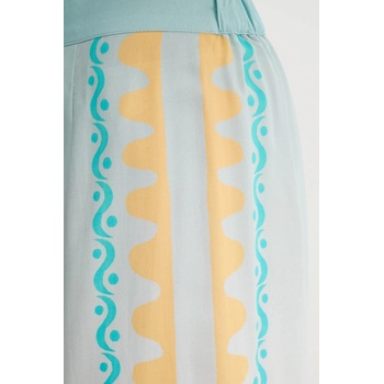 Never Fully Dressed Панталон Never Fully Dressed Elissa в синьо с широка каройка, с висока талия NFDTR497 (NFDTR497)