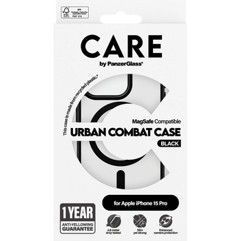 Image 1 of Panzer Гръб CARE by PanzerGlass за iPhone 15 Pro, Flagship, Black MagSafe, Черна рамка