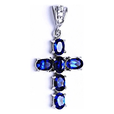 Čištín Zlatý přívěšek křížek bílé i žluté zlato,zirkony spinely P 1239 2