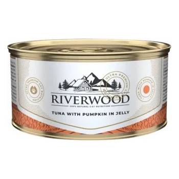 Riverwood - Висококачествена консервирана храна за котки над 1 година, с риба тон с тиква в желе, 85 гр. / 3 броя