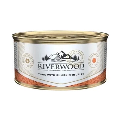 Riverwood - Висококачествена консервирана храна за котки над 1 година, с риба тон с тиква в желе, 85 гр. / 3 броя