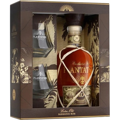 Plantation Anniver 20th XO 40% 0,7 l (dárkové balení 2 sklenice)