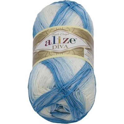 DIVA batik 100 g – 2130 biela, svetlo modrá