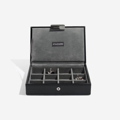 Stackers pánská šperkovnice Black Cufflink Box černá 73184