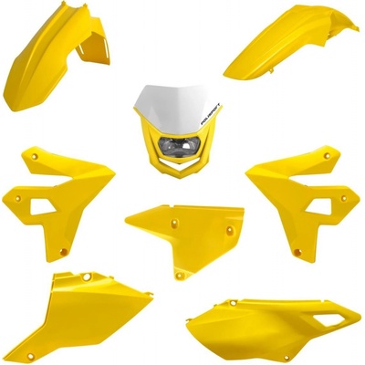 POLISPORT kompletní sada plastů SUZUKI DR-Z 400 (DRZ400) 00-25 v sadě přední světlo (restyling) barva žlutá