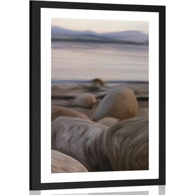 Plakát s paspartou na břehu řeky - 40x60 no frame