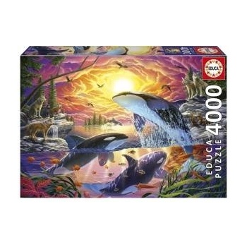 Educa Пъзел Educa Orcas y Lobos 4000 Части