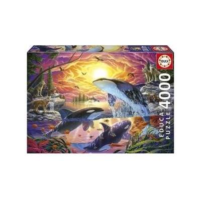 Educa Пъзел Educa Orcas y Lobos 4000 Части