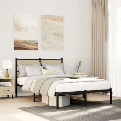 zahrada-XL 4017099 Kovový rám postele bez matrace dub sonoma
