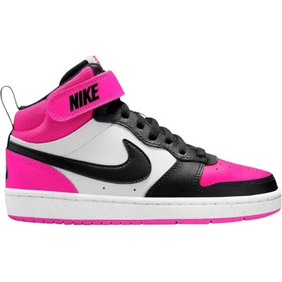 Nike dievčenská vychádzková obuv Court Borough Mid 2 Jr white/black/fierce pink